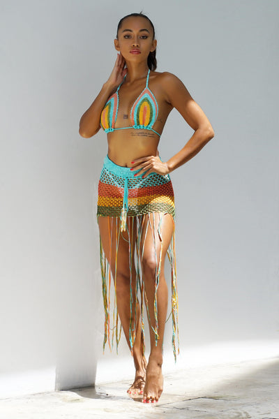 Fringe Crochet Skirt Cover Up