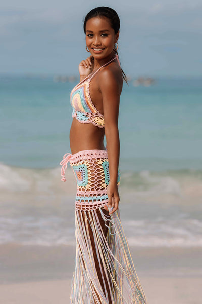 Fringe Crochet Skirt Cover Up