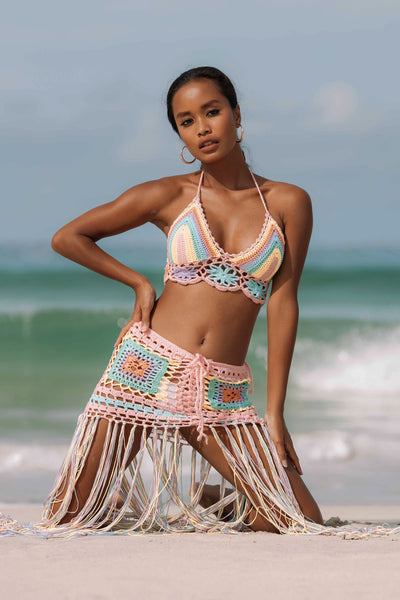 Fringe Crochet Skirt Cover Up